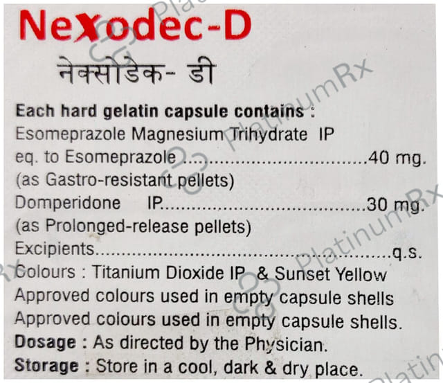 Nexodec D 30/40mg Capsule 10s