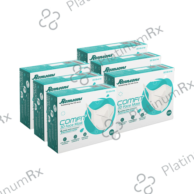 Romsons Gs-6146 Comfit 3D Face Mask (25 Each) Black 6 units