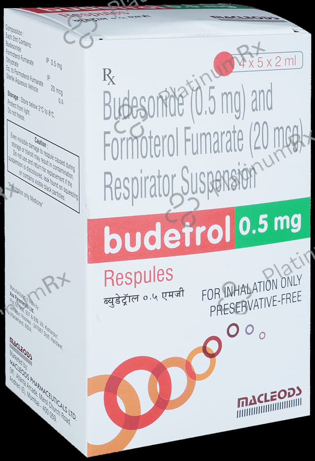 Budetrol 0.5mg/20mcg Respules 5X5ml