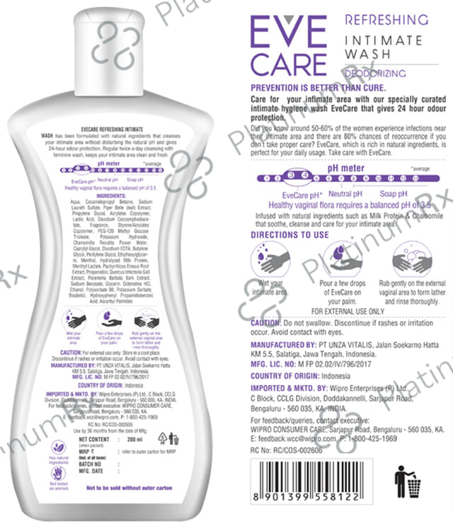 EveCare Refreshing Intimate Wash 200 Vaginal Wash