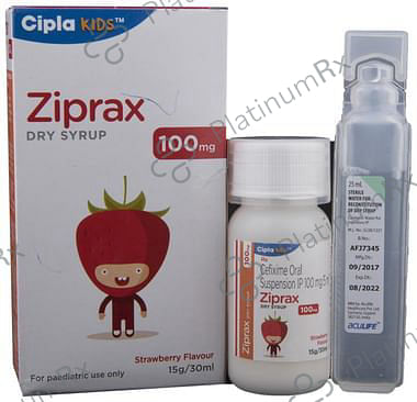 Ziprax 100mg Dry Syrup Strawberry 30ml