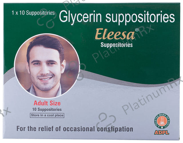 Eleesa Glycerin Adult Size Suppository for Constipation Relief 10s