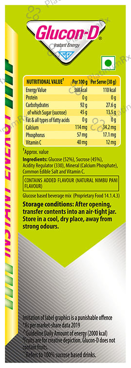 Glucon D Instant Energy Nimbu Pani Flavour Powder 1kg