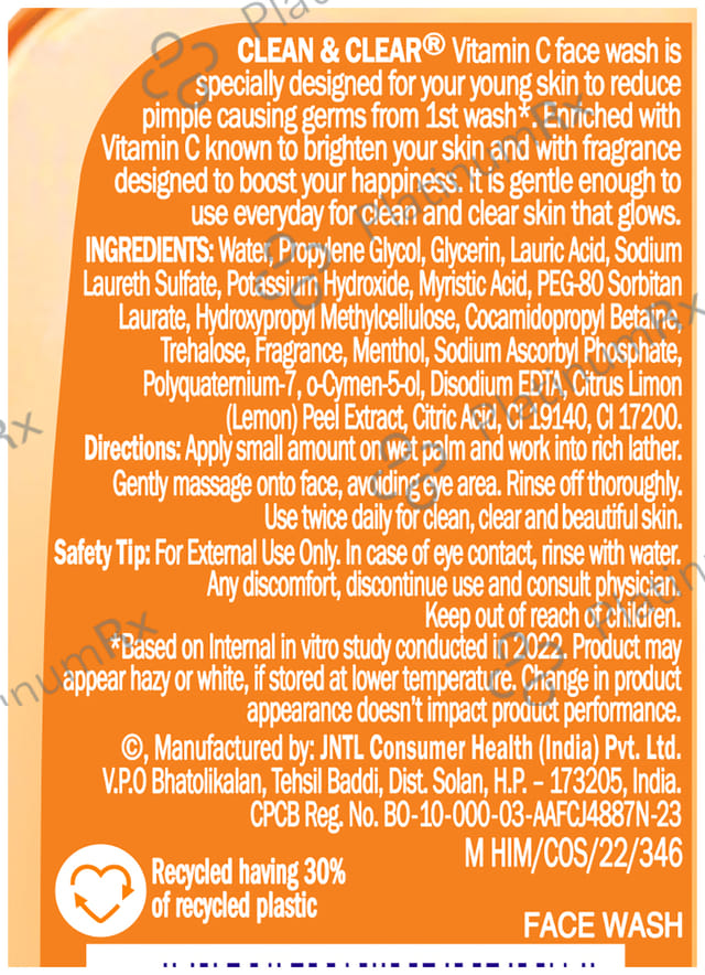 Clean & Clear Vitamin C Face Wash 100ml