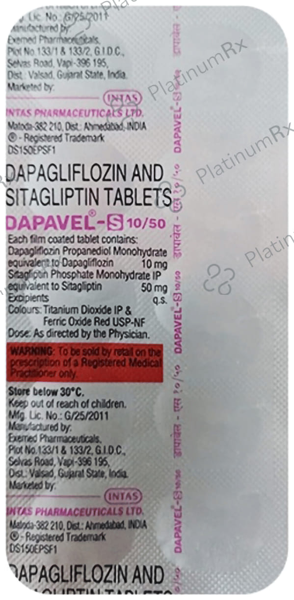 Dapavel S 10/50mg Tablet 10s
