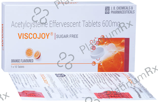 Viscojoy 600mg Effervescent Tablet Orange Sugar Free 10s