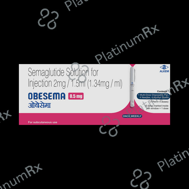 Obesema 0.5mg Injection (1 Multi-dose Disposable Pen, 4 Needles, 4 Alcohol Swabs)