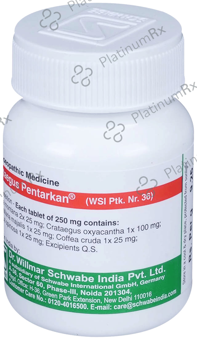 Dr Willmar Schwabe India Crataegus Pentarkan Tablet