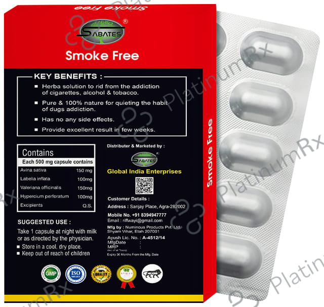 Sabates Smoke Free Capsule 10 capsules