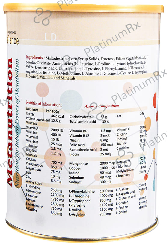 Pristine Balance Metanutrition LD (Upto 3 Years) for Metabolism - Flavour Powder Unflavoured