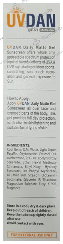 UV Dan Matte SPF 30 PA++ Gel 60gm