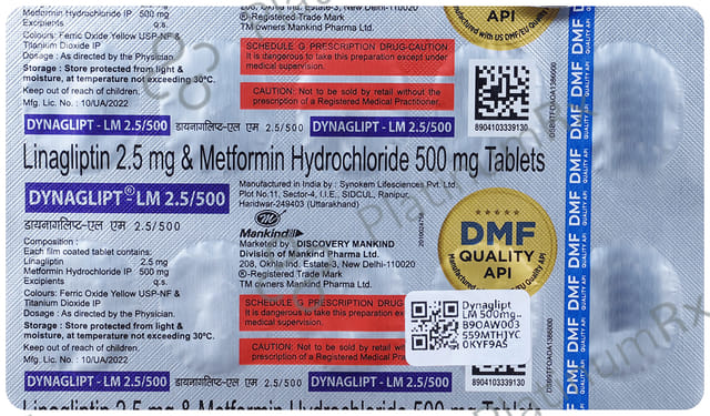 Dynaglipt LM 500/2.5mg Tablet 10s