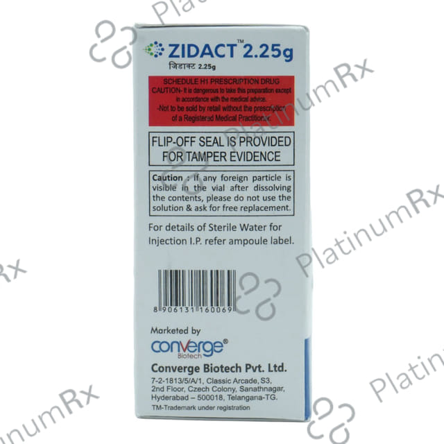 Zidact 2000mg/250mg Injection