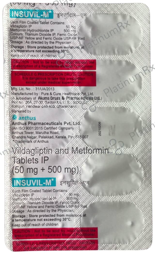 Insuvil M 500mg/50mg Tablet