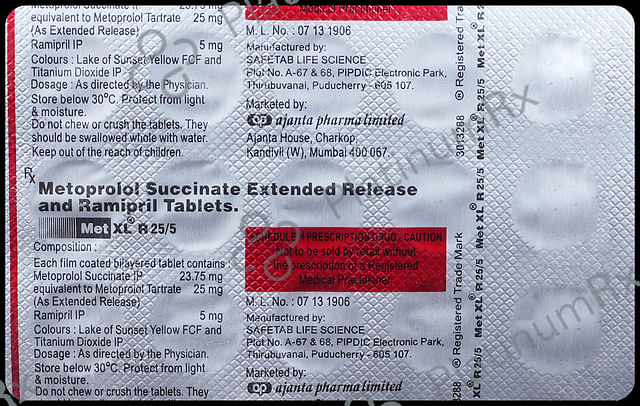 Met XL R 25/5mg Tablet ER 15s