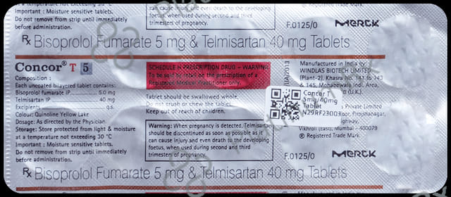 Concor T 5/40mg Tablet 10s
