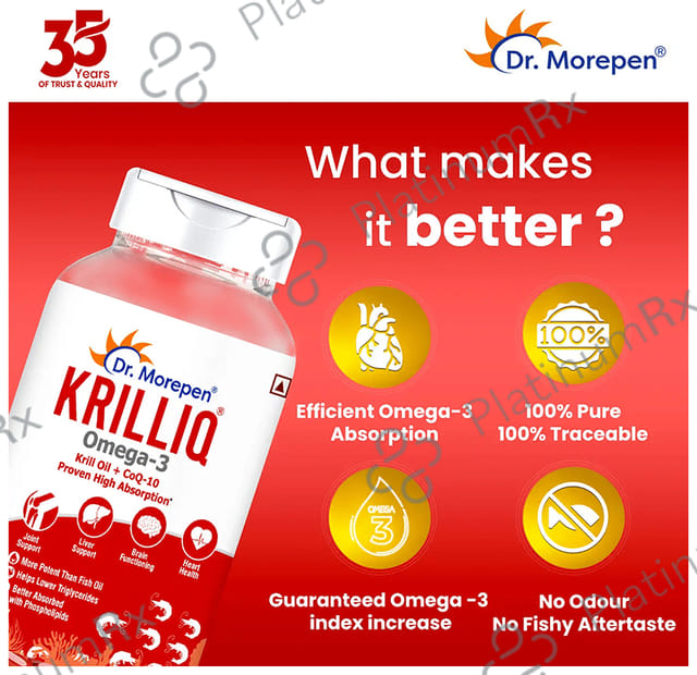 Dr. Morepen Krilliq Omega 3 Softgel Capsule