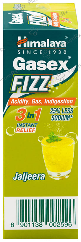 Himalaya Gasex Fizz - - Digestive Wellness- Provides Relief from Acidity & Gas (5gm Each) Jaljeera 6 Sachets