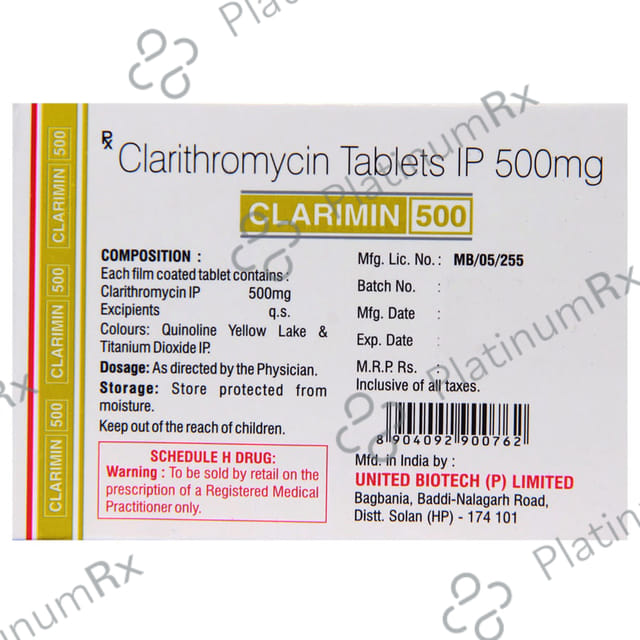 Clarimin 500mg Tablet 4s