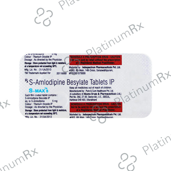 S Max 5mg Tablet 10s