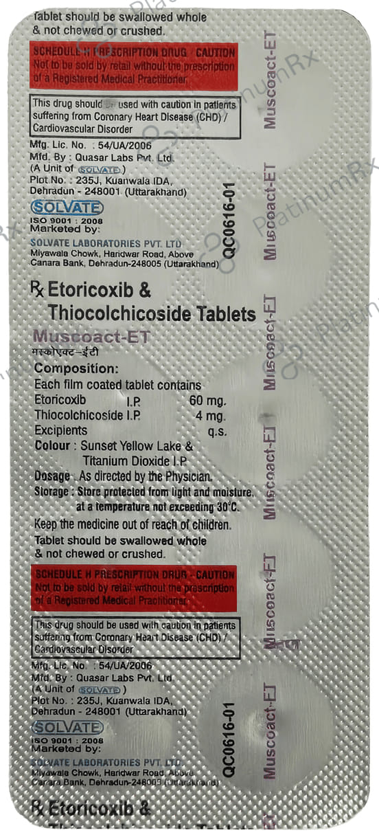 Muscoact ET 60mg/4mg Tablet