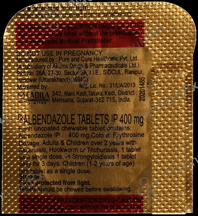 Albendazole 400mg Tablet 1s