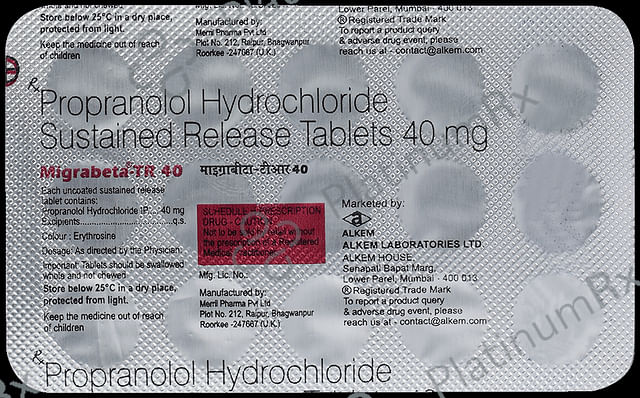 Migrabeta TR 40mg Tablet 15s