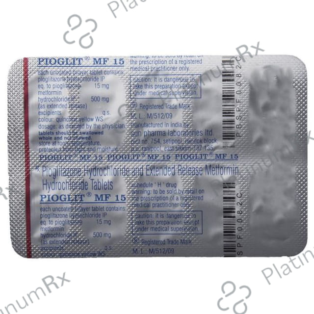 Pioglit MF 15/500mg Tablet ER 10s