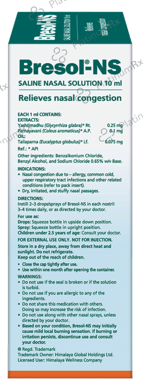 Himalaya Bresol NS Nasal Solution 10ml