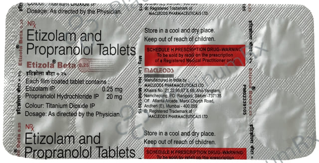 Etizola Beta 0.25 mg/20 mg Tablet