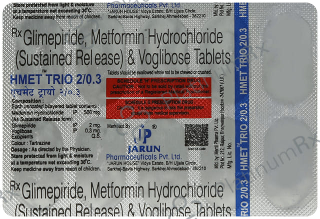 Hmet Trio 2/500/0.3mg Tablet 10s