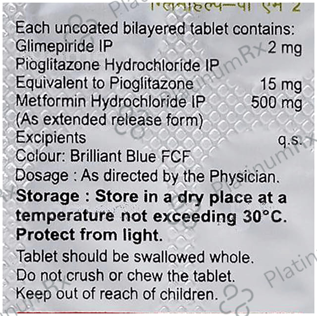 Glimihelp PM 2/500/15mg Tablet 15s