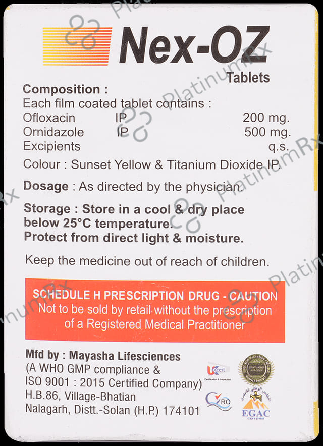 Nex Oz 200/500mg Tablet 10s