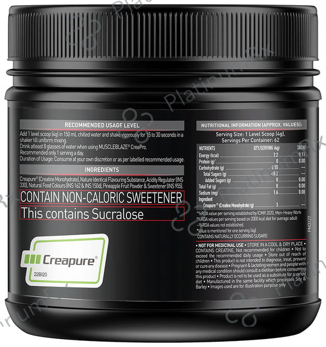 MuscleBlaze Creapro Creatine - With Creapure for Lean Muscles, Energy & Strength - Melon Twist