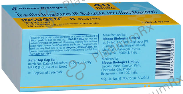 Insugen R 40IU/ml Solution for Injection 10ml