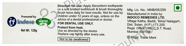 Sensoform 10% Medicated Dental Cream 120gm