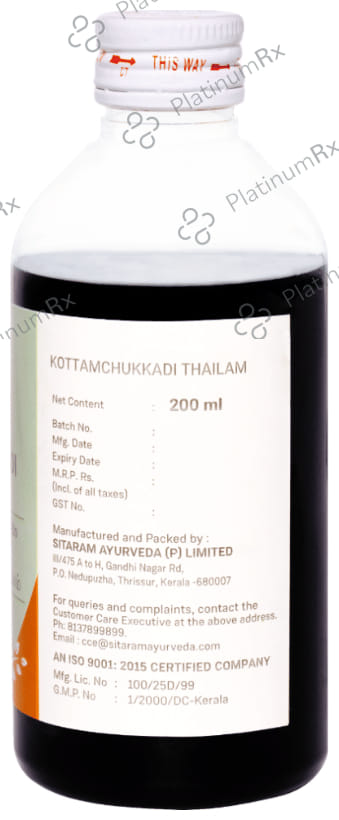Sitaram Ayurveda Kottamchukkadi Thailam 200 ml