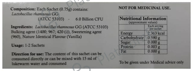 Bifilac GG Mouth Melt Vanilla Flavour Sugar Free Granules 0.75gm