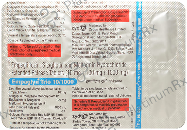 Empaglyn Trio 10/1000mg Tablet ER 10s