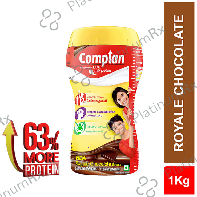 Complan 100% Milk Protein for Concentration, Memory & Growth - Flavour Royale Chocolate