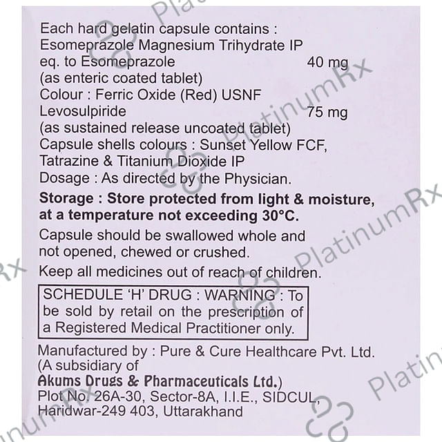 Esogress L 40/50mg Capsule SR 10s