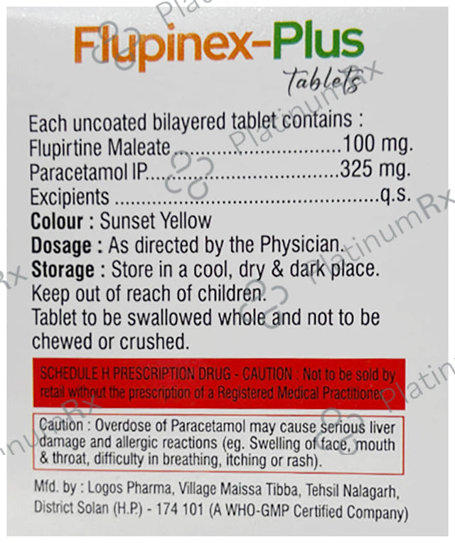 Flupinex Plus 100mg/325mg Tablet