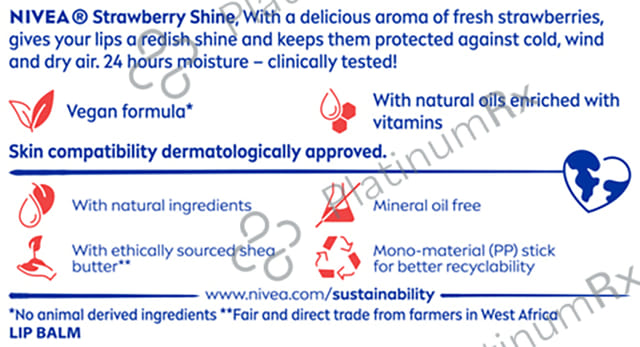 Nivea Lip Balm with Natural Oils - Strawberry Shine