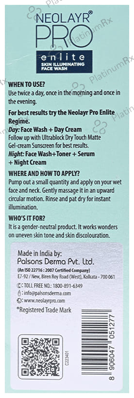 Neolayr Pro Enlite Skin Illuminating Face Wash