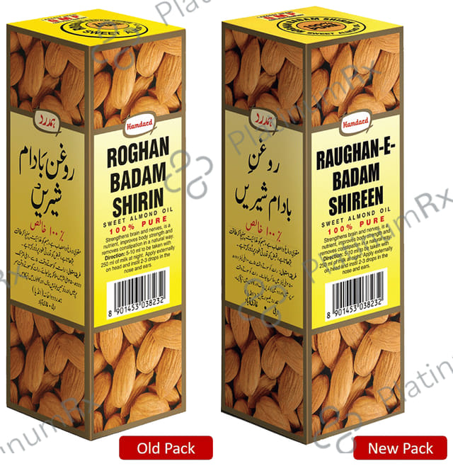 Hamdard Roghan Badam Shirin Pure Almond Oil - Eases Constipation & Supports Skin, Hair & Brain Health 25 ml