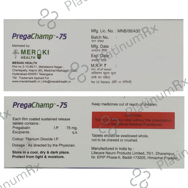 Pregachamp 75 Tablet SR