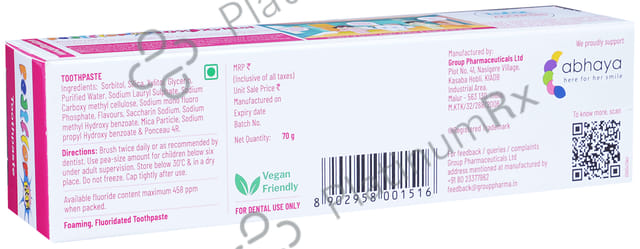 Pediflor Kidz Protects Bubblegum Flavour Toothpaste 70gm