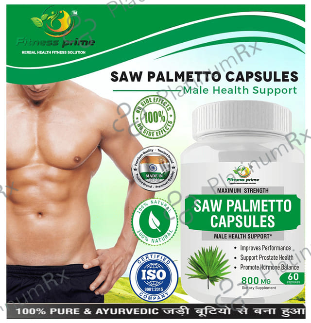 Fitness Prime Maximum Strength Saw Palmetto Male Health Support 800mg Capsule