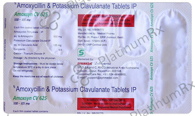 Amoxsyn CV 625mg Tablet 10s