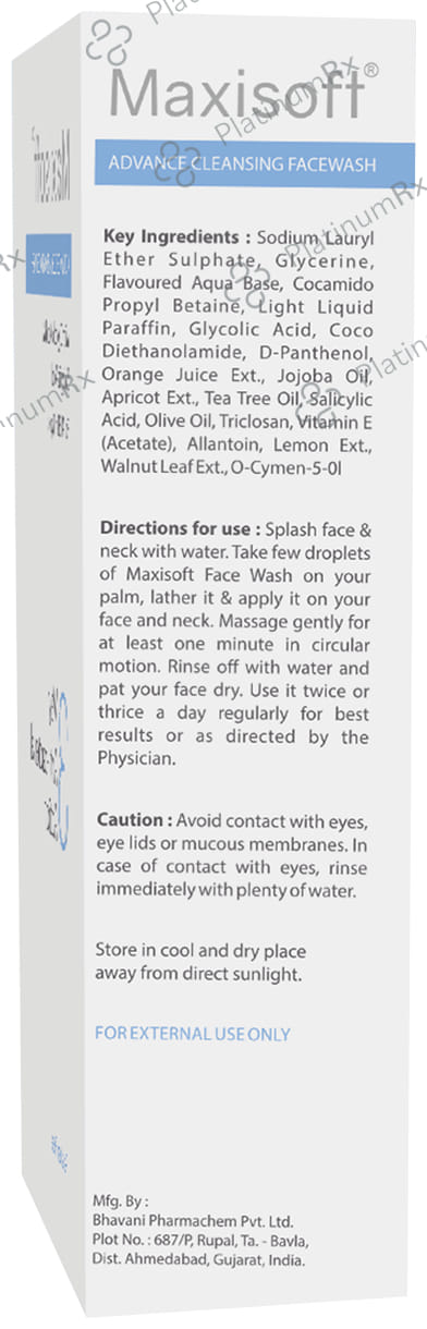 Maxisoft 3 Way Anti-Bacterial Action Advance Cleansing Face Wash (100ml Each) 1 Tube